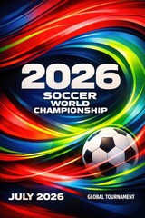 Naklejka premium 2026 Soccer World Championship Abstract Light Poster