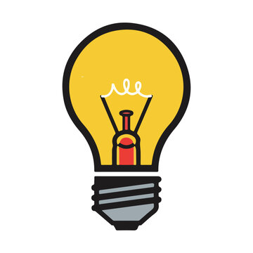 Cartoon Lightbulb Icon Idea and Innovation Concept Vector Illustration