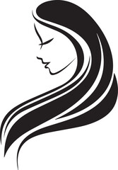 Modern woman head silhouette artistic vector logo design isolated on white background