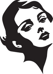 Modern woman head silhouette artistic vector logo design isolated on white background