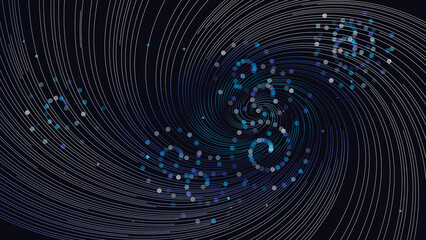 Abstract swirling Blue line and bokeh