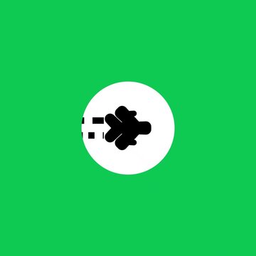 flat vector icon animation of aeroplane on green screen background 