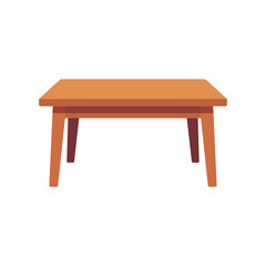 Fototapeta premium wooden dining table, furniture and home decor, rectangular top, colorful vector flat style illustration 