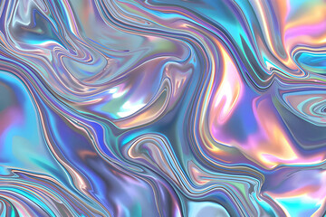 Fototapeta premium Abstract Holographic Liquid Texture