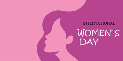 International womens day illustration with female silhouette © SmartVector Studio