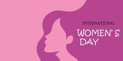 Fototapete Rund Positive Typografie International womens day illustration with female silhouette  © SmartVector Studio