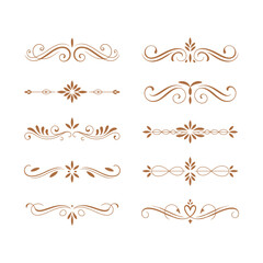 Fototapeta premium Elegant Vintage Decorative Divider Set in Brown Tones