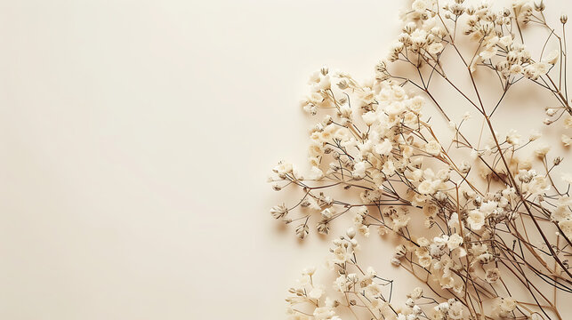 Exquisite dried star flowers on neutral backdrop