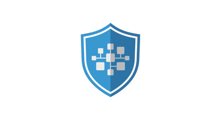 Fototapeta premium Blue shield with circuit board design.
