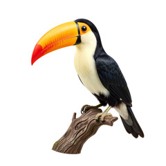 Colorful Toucan Perched on Branch Illustration