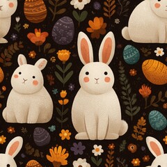 Easter seamless pattern for creating a background