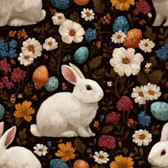 Easter seamless pattern for creating a background
