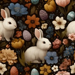Easter seamless pattern for creating a background