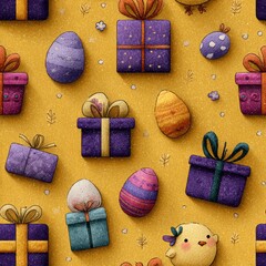Easter seamless pattern for creating a background