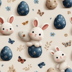Easter seamless pattern for creating a background