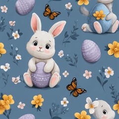 Easter seamless pattern for creating a background