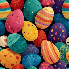 Easter seamless pattern for creating a background