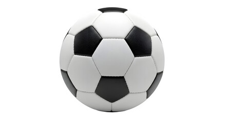 Classic black and white soccer ball isolated on transparent background