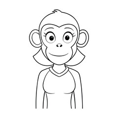 Fototapeta premium A playful female monkey with bright eyes and soft fur, swinging through trees with grace, curious and lively, full of energy and charm in her jungle home. 