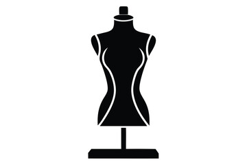 mannequin torso line art silhouette vector illustration