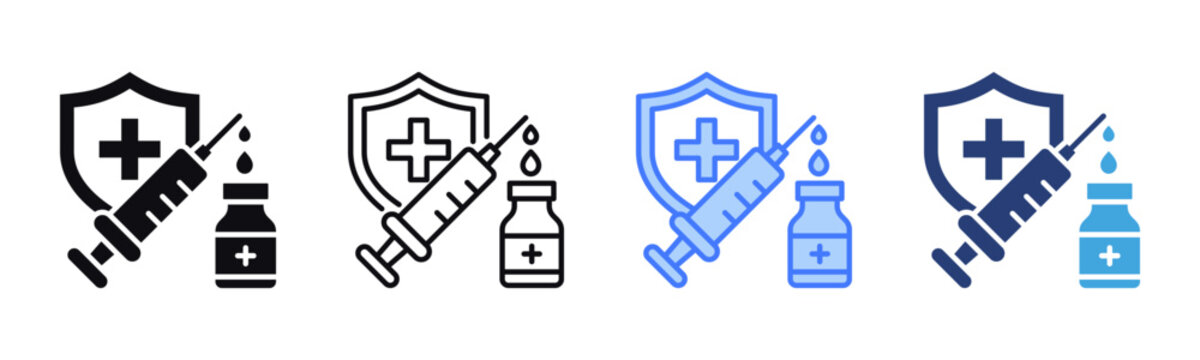 Vaccination icon sheet multiple style collection