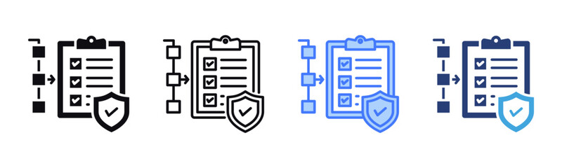 Safety Protocol icon sheet multiple style collection