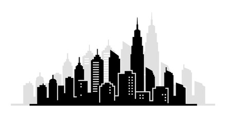 Obraz premium City Skyline Silhouette Illustration Vector Graphic.