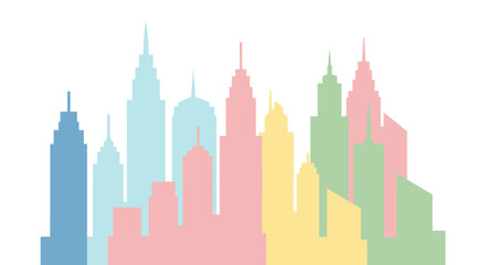 Obraz premium City Skyline Silhouette Urban Landscape.