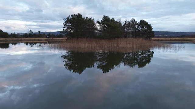 Aerial View of Lough Derg Wildlife Reserve, Lanespark, County Tipperary, Ireland &ndash; 4K 60fps Drone Footage