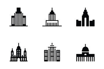 Fototapeta premium Building Icons: Architecture, Skyscraper, City, Landmark