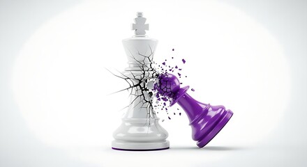Fototapeta premium Pawn Defeats King Strategic Concept Revolution Underdog Victory
