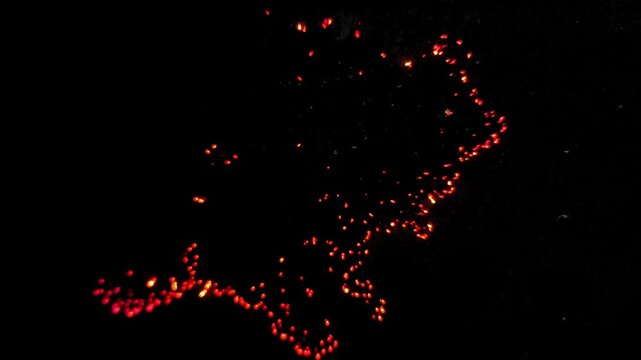 Red Light Map Pattern in Night Sky