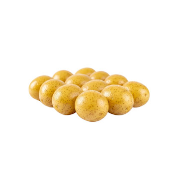 Small yellow potatoes arranged in a circle
