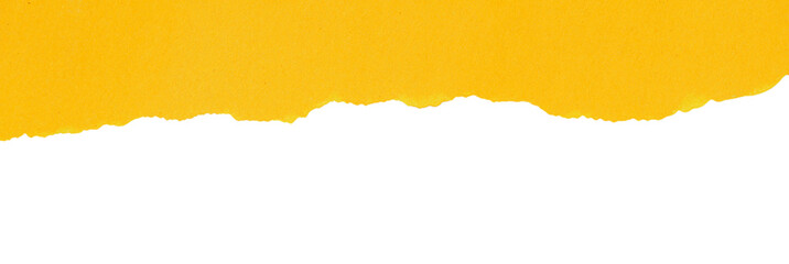 Yellow torn paper with rugged torn edges, clean white copy space at bottom. Creative background for...