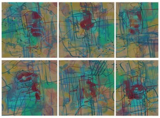 Abstract image for printing. Picture for modern interiors. The picture is painted by hand on a tablet. © neurostructure