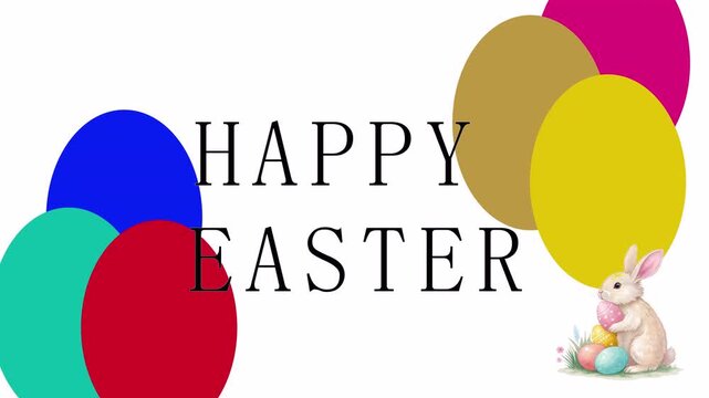 hand type pastel holliday animated frame written easter happy letter colors fresh eggs writs animation colours egg copy space decoration design
