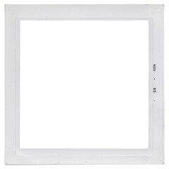 Naklejka na ściany i meble Isolated Old Photo Frame. Vintage Torn Paper Borders Cutout on Transparent Background.