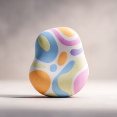 A colorful and vibrant stone with a unique abstract design