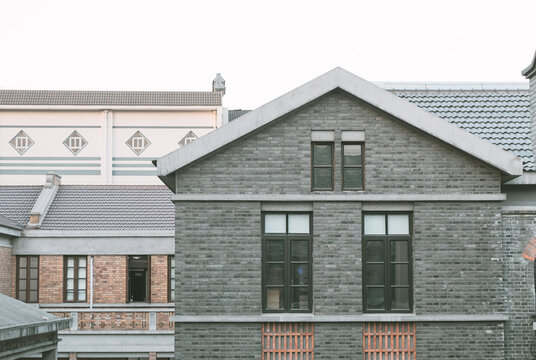 Traditional Chinese Architecture in Nanjing with Grey Brick Buildings