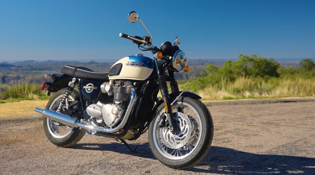 Triumph Bonneville Lineup. motorcycles on the road