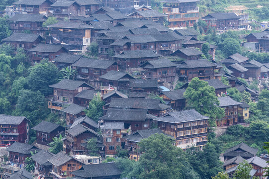 Xijiang Miaozhai Thousand Households Miao Village Aerial View