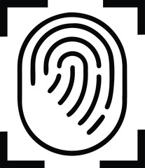 Biometric Fingerprint Scan Security Line Icon Vector