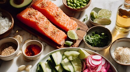 salmon with vegetables