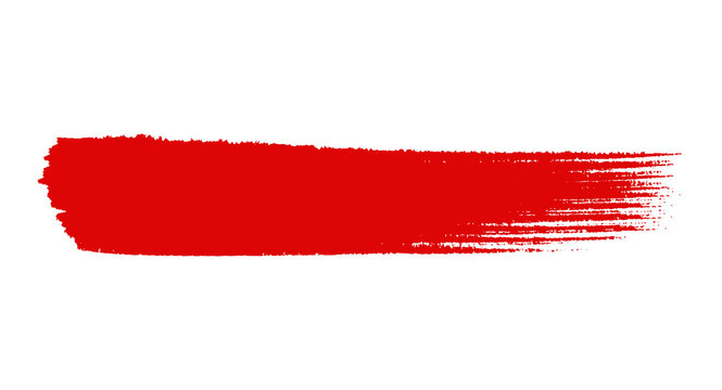 Red brush strokes on a transparent background for artistic design and creative projects. Abstract red in splash, paint, brush strokes, stain grunge isolated on transparent background