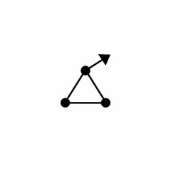 Simple geometric triangle with arrow pointing upwards