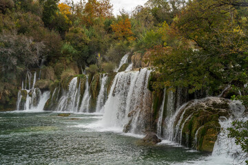 Fototapeta premium Skradinski Buk Waterfall in Krka National Park, Croatia