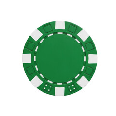 Naklejka premium Green poker chip isolated on transparent background