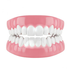 Fototapeta premium A close-up view of a set of pink dental dentures with a single prominent tooth