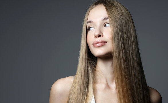 beautiful blond young woman. beauty pretty smiling girl