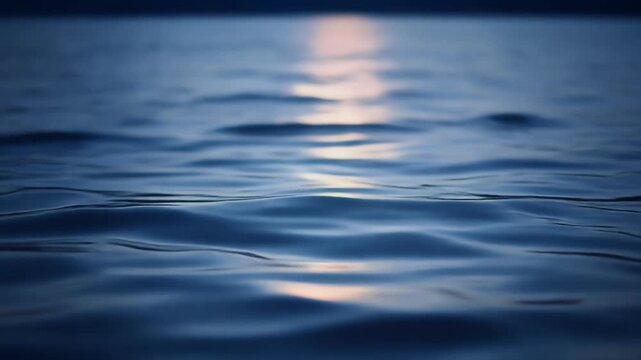 Close up of water surface with soft ripples and reflections